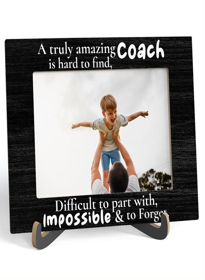 Zmyollo Best Coach Picture Frame, A Truly Amazing Coach Is Hard To Find - Wooden Tabletop Photo Frame With Stand, Thank You Gift For Coach Of Football Basketball Swimming Fitness Sports, Teacher Mentor Frame Gift, A19 - Image 1